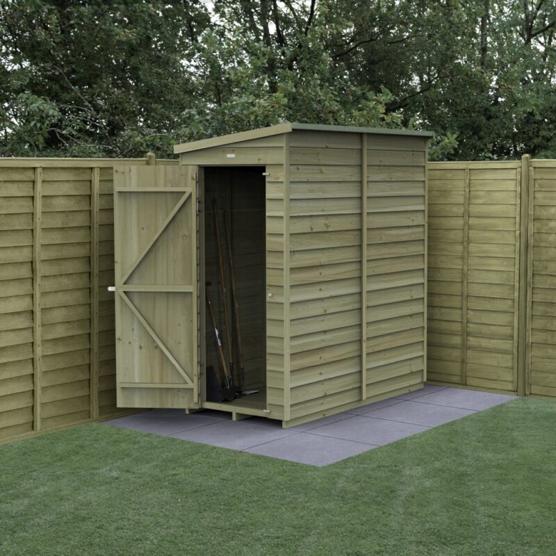 Forest 6 x 3 4Life Overlap Pent Garden Shed