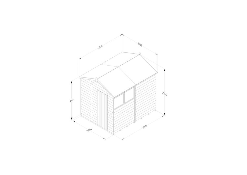 Forest 8 x 6 4Life Overlap Apex Garden Shed - Image 4