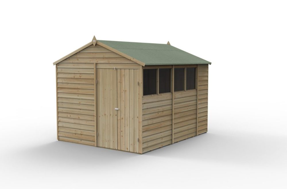 Forest 10 x 8 4Life Overlap Apex Garden Shed, Double Door - Image 3
