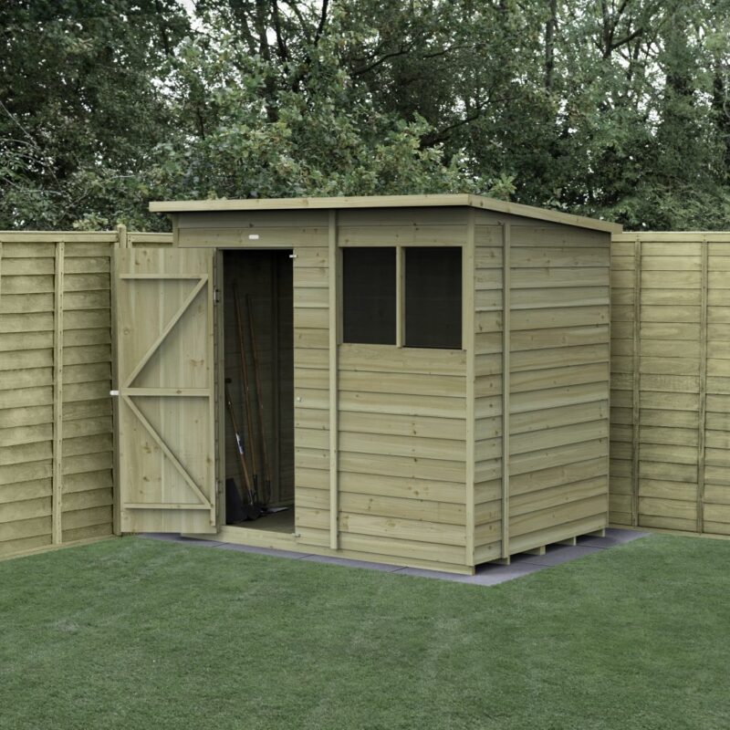 Forest 7 x 5 4Life Overlap Pent Garden Shed