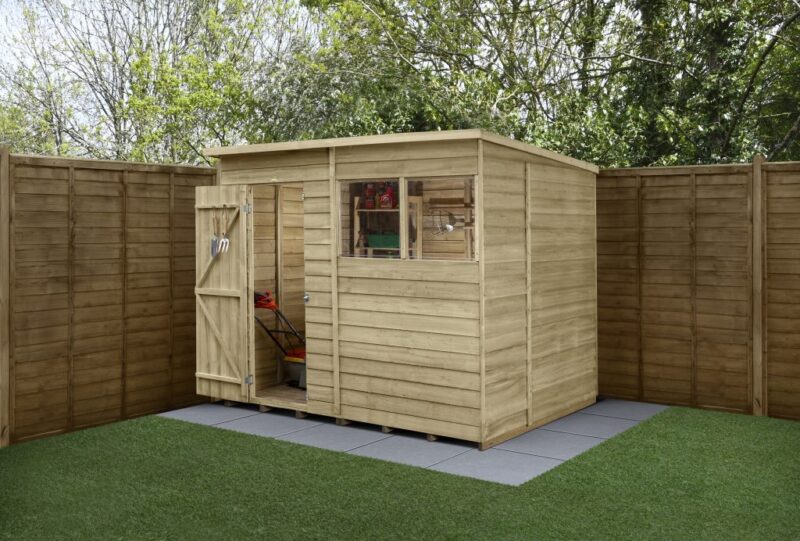 Forest 8 x 6 4Life Overlap Pent Garden Shed