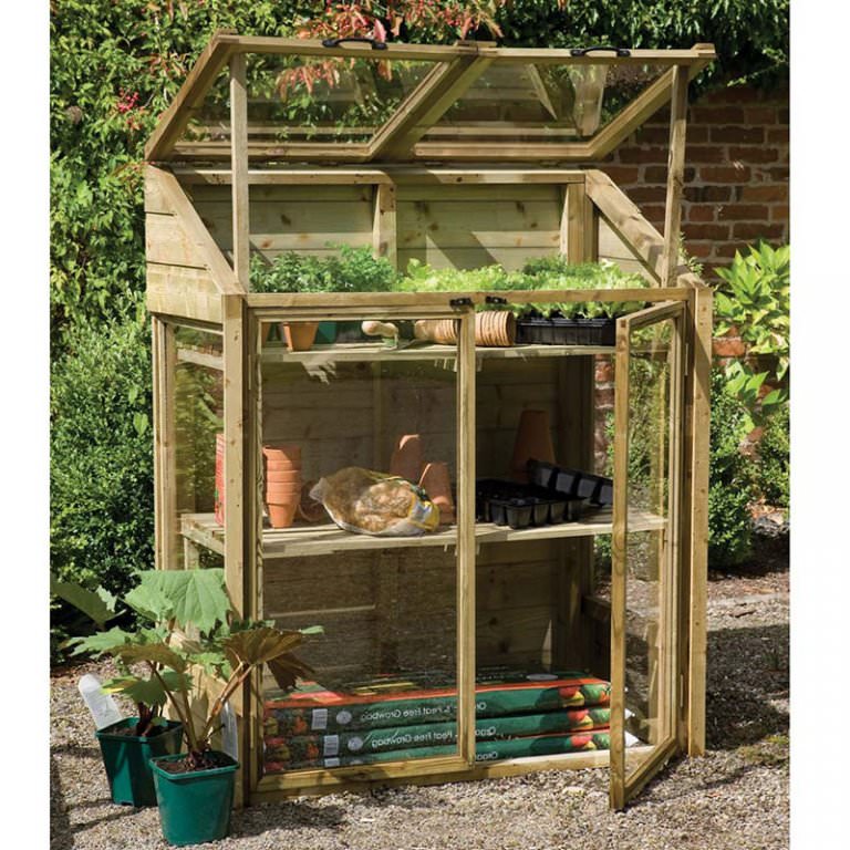 Wooden Pressure Treated Mini Greenhouse Outdoor Garden Grow House Cold Frame Pure Garden