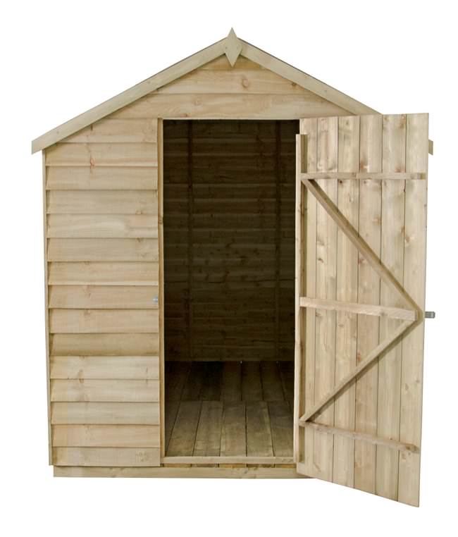 Wooden 6x8 Apex Overlap Pressure Treated Garden Shed No 