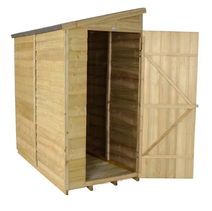 pent overlap pressure treated 6x3 wooden wall shed lean to