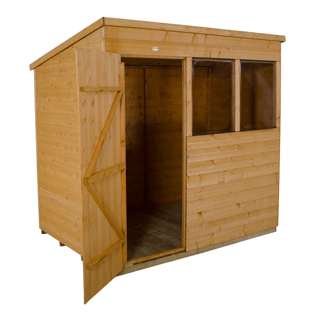 wooden 7x5 pent shiplap dip treated garden shed storage