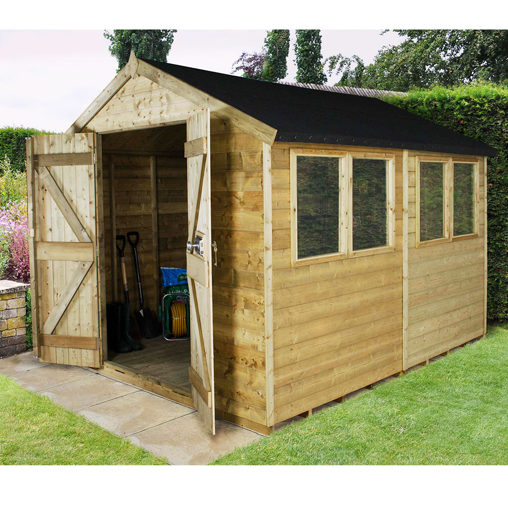 8x10 wooden apex tongue & groove pressure treated double