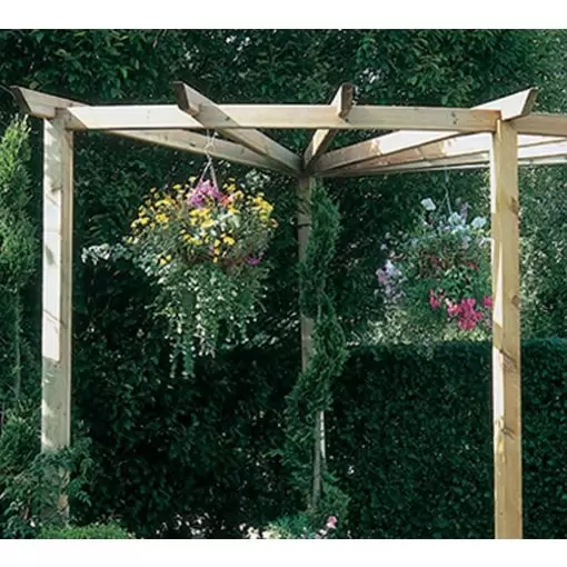 Wooden Radial Pergola 90? Garden Structure Outdoor Feature Frame - Pure ...