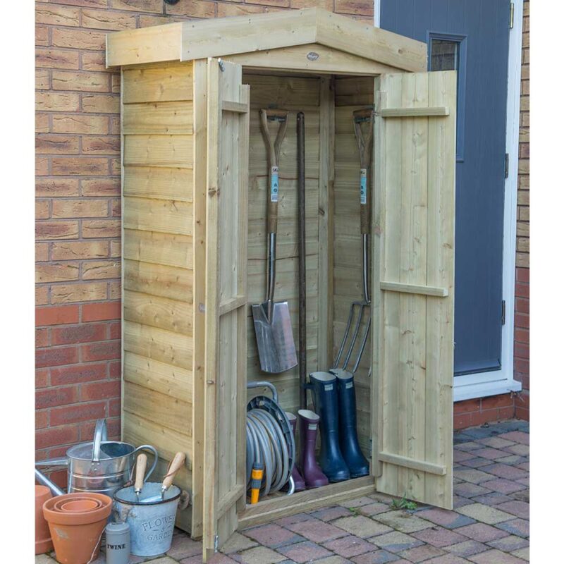 Forest Wooden Pressure Treated Apex Tall Garden, Patio Store, Shed Double Doors
