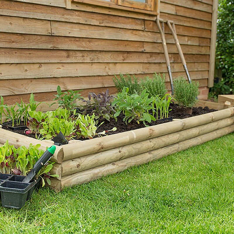 Half Log Raised Bed Builder Pack Kit Planter