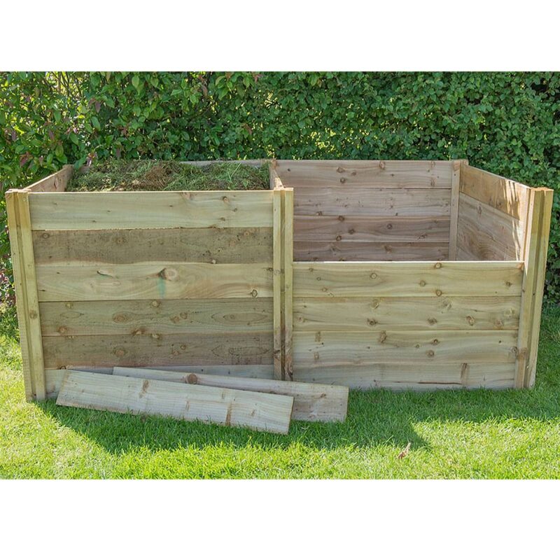 Wooden Pressure Treated Slot Down Compost Bin Extension Kit