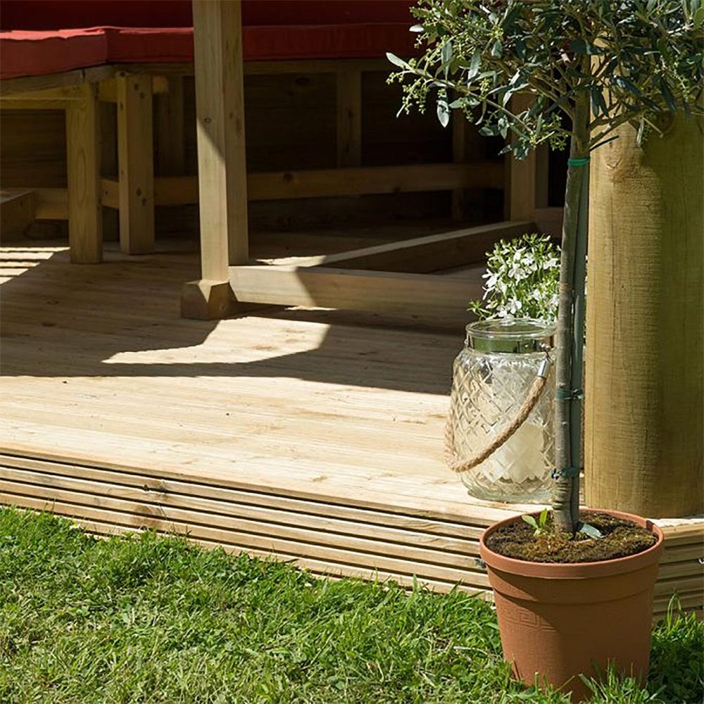 3.6m Hexagonal Wooden Pressure Treated Garden Gazebo with Traditional Timber Roof - Image 4