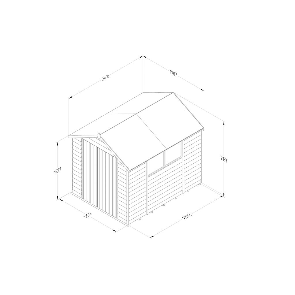 Forest 8×6 4Life Overlap Apex Garden Shed, Double Door - Pure Garden ...