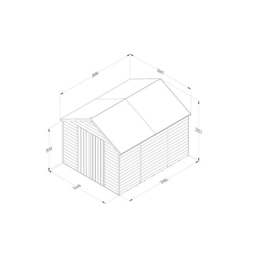 Forest 10×8 4Life Overlap Apex Garden Shed No Window, Double Door ...