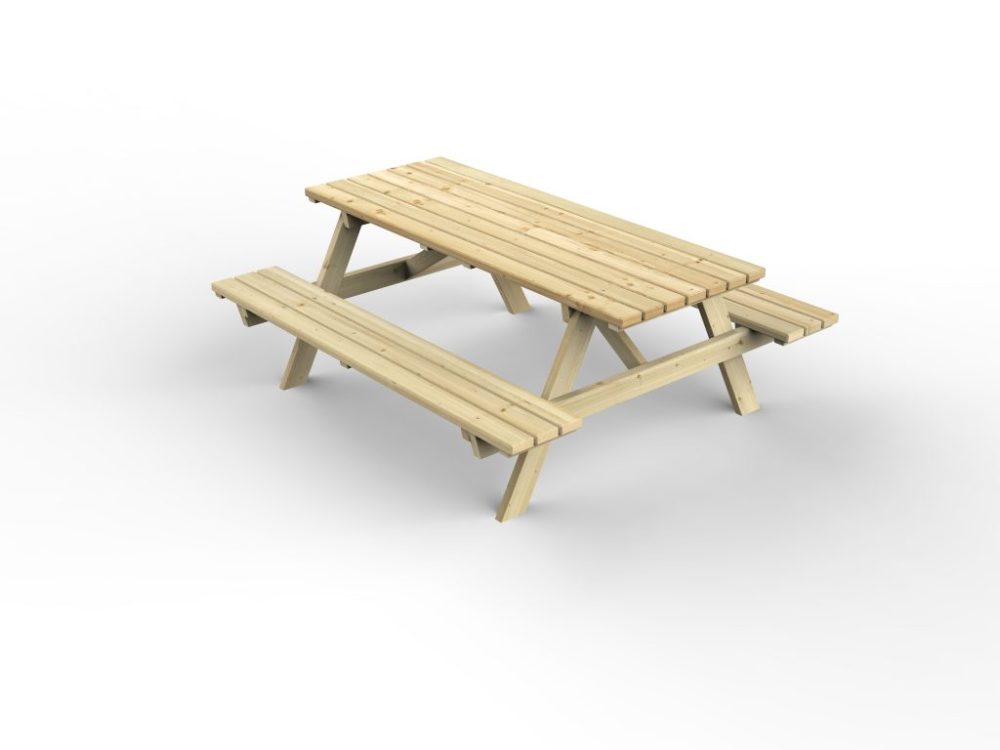 Traditional Design Large Rectangular Picnic Table/Bench Natural Timber - Image 9