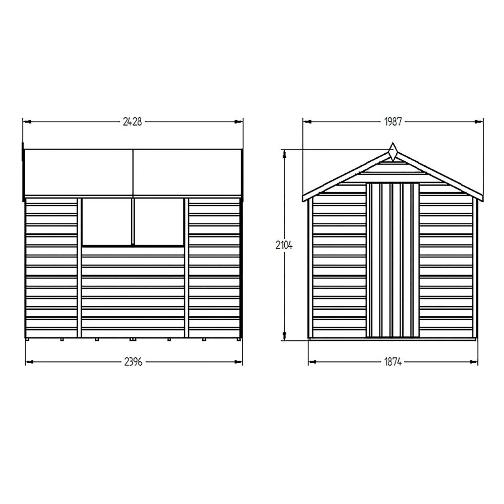 Shiplap Dip Treated 8 x 6 Apex Shed - Image 6