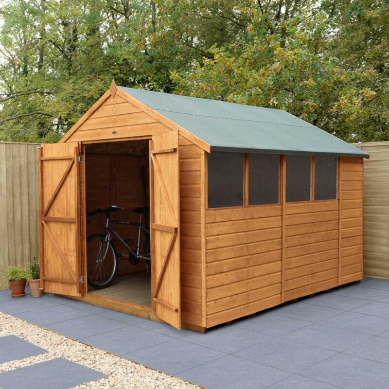 Shiplap Dip Treated 8 x 10 Apex Shed - Double Door