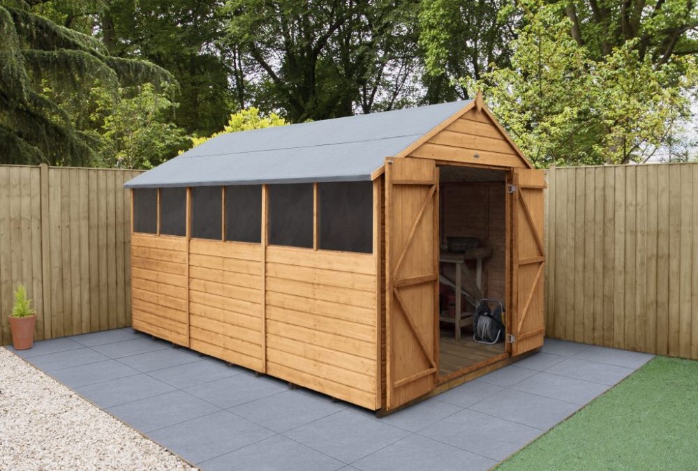Shiplap Dip Treated 8 x 12 Apex Shed - Double Door - Image 3