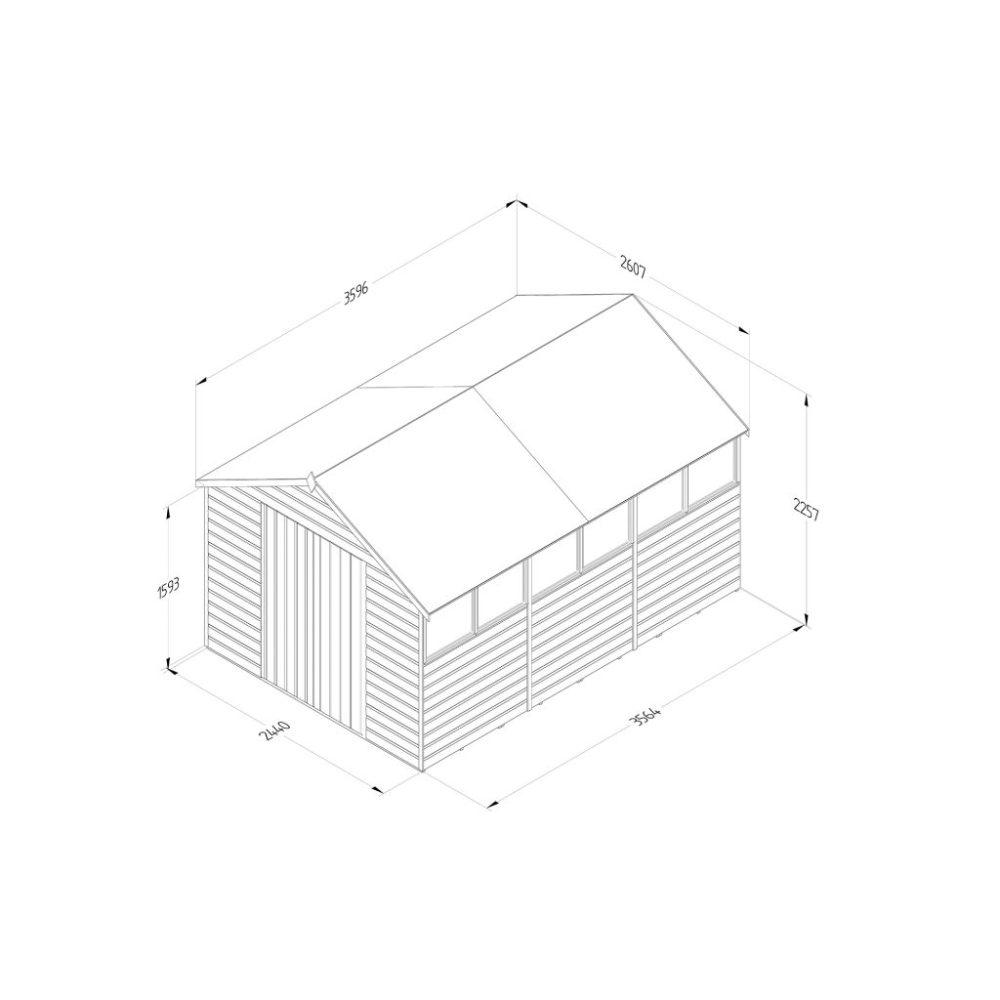 Shiplap Dip Treated 8 x 12 Apex Shed - Double Door - Image 4