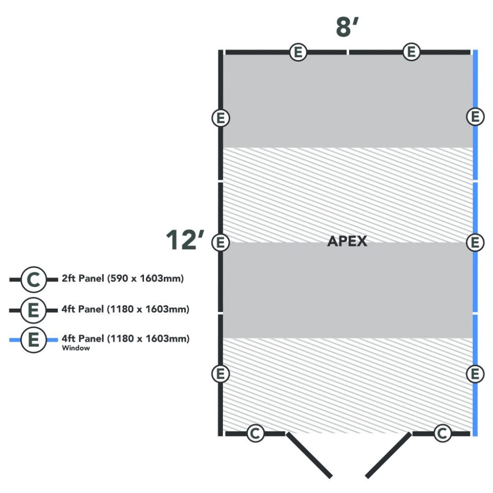 Shiplap Dip Treated 8 x 12 Apex Shed - Double Door - Image 5