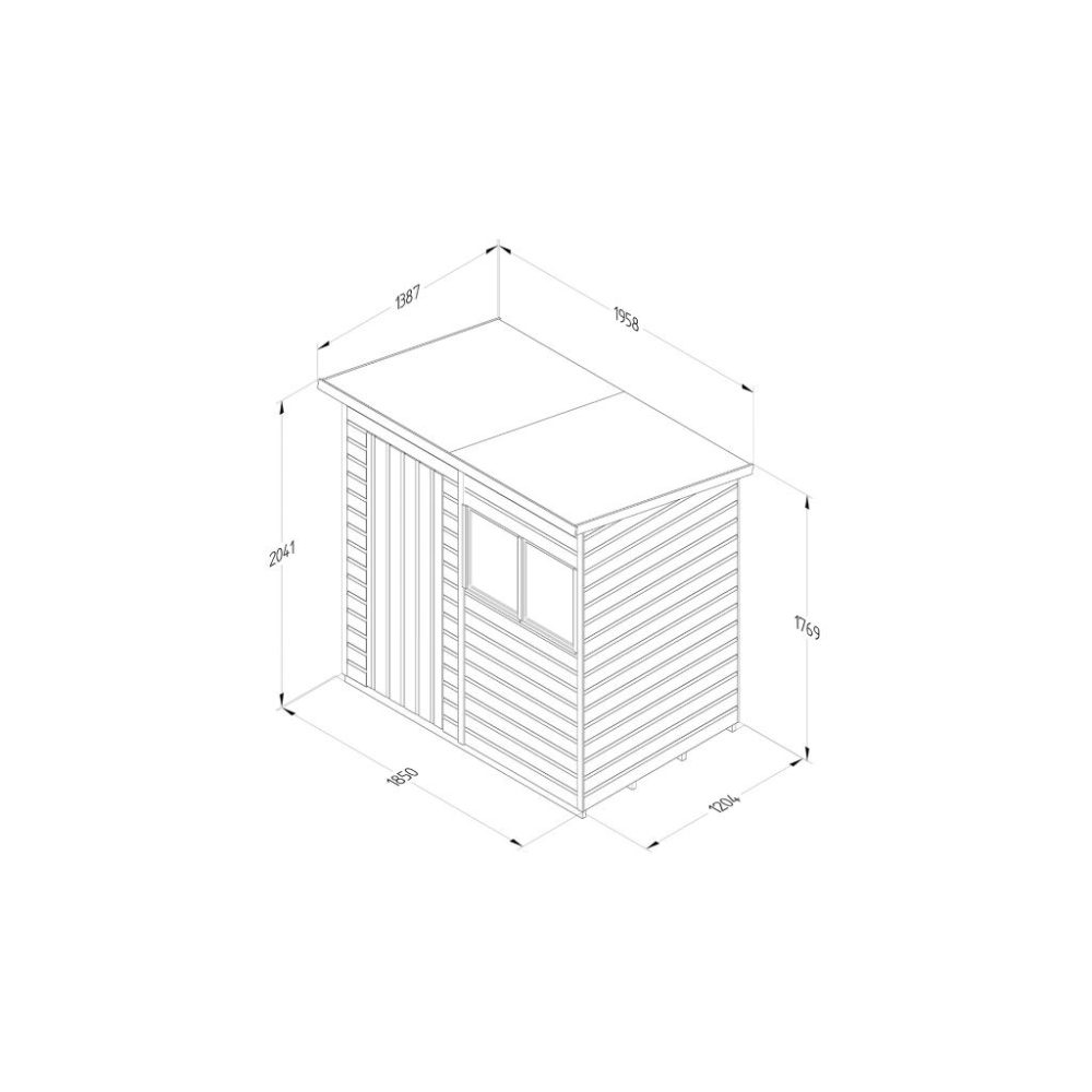 Shiplap Treated 6 x 4 Pent Garden Shed - Image 4
