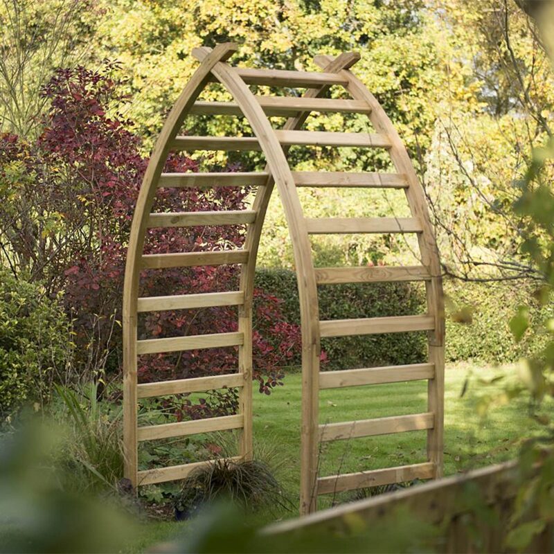 Whitby Thick Section Rail Wooden Pressure Treated Whalebone Arch 2.58m High
