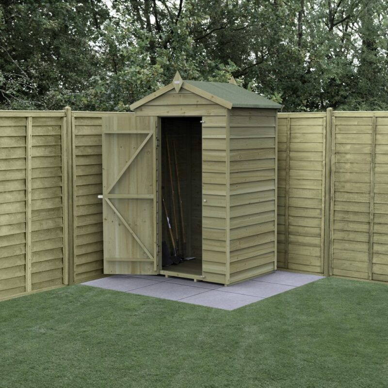 Forest 4 x 3 4Life Overlap Apex Garden Shed, No Window