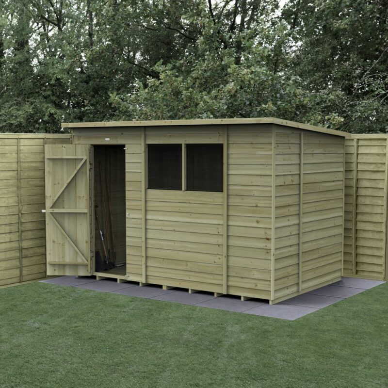 Forest 10 x 6 4Life Overlap Pent Garden Shed