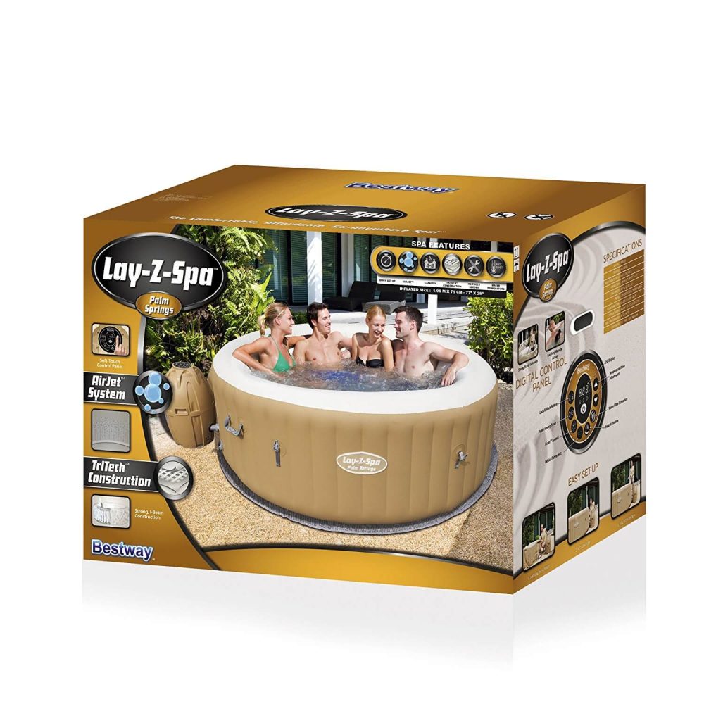 Bestway Lay-Z-Spa Palm Springs Air Jet 4-6 Person Inflatable Hot Tub - Image 5
