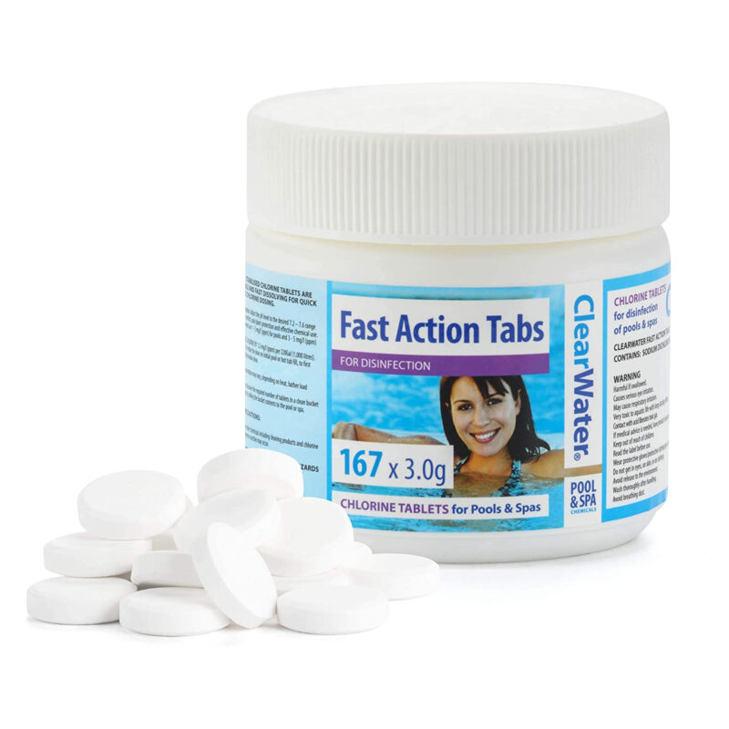 Clearwater Fast Action Chlorine Tablets (x167) - Disinfection for Pools & Spas