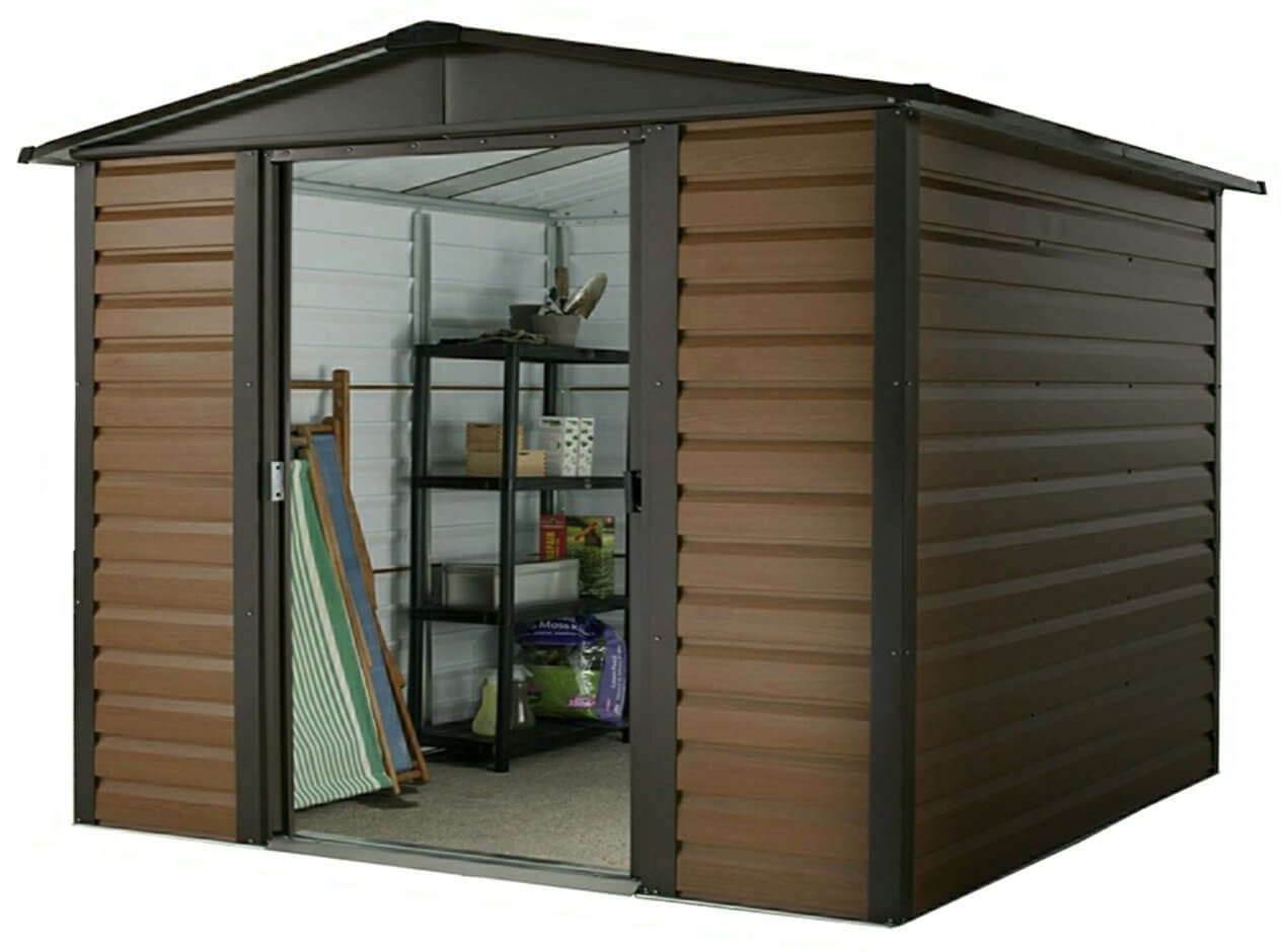 yardmaster 10 x 12 apex shiplap metal shed - pure garden