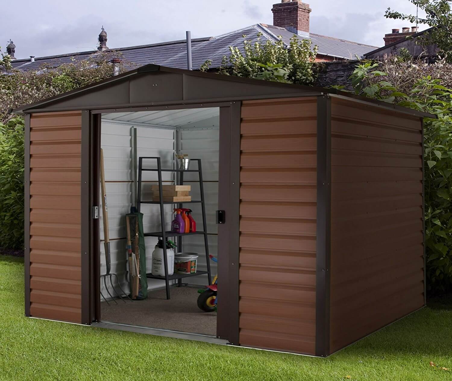yardmaster 10 x 12 ft shiplap metal shed - gardensite.co.uk
