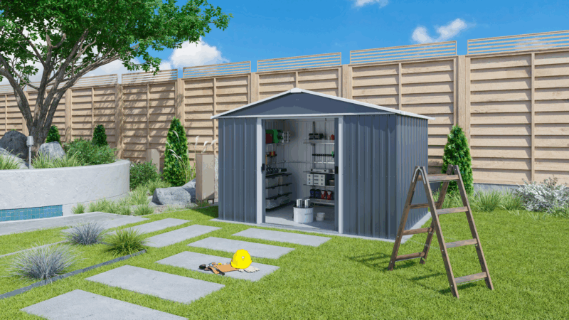 Yardmaster Castleton Apex Metal Garden Shed - Choice Of Sizes