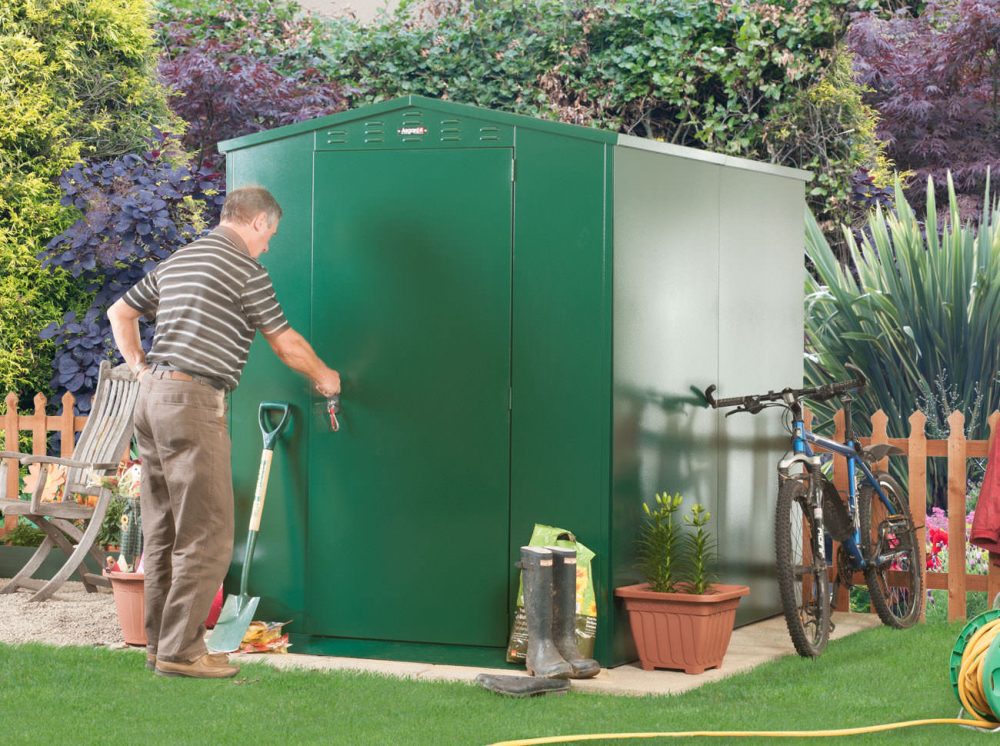 Asgard Flexistore Metal Garden Shed With 3 Point Locking - Choice Of Colour & Sizes