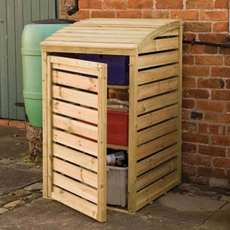 Timber Recycling Shelved Box Store Garden Storage
