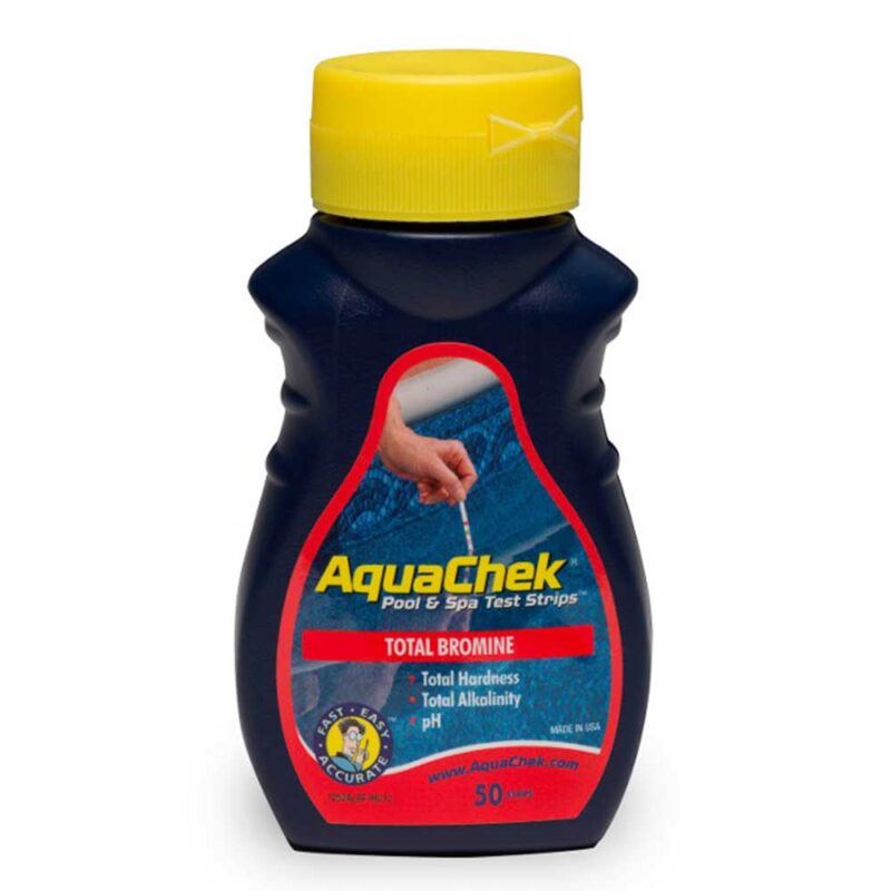 AquaChek Red 50 Bromine Test Strips - Total Bromine, Total Alkalinity, Total Hardness & pH