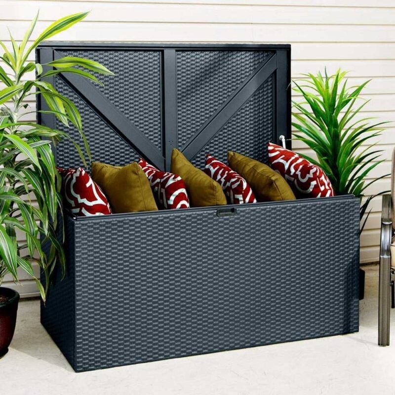 Grey Metal Garden Storage Deck Box