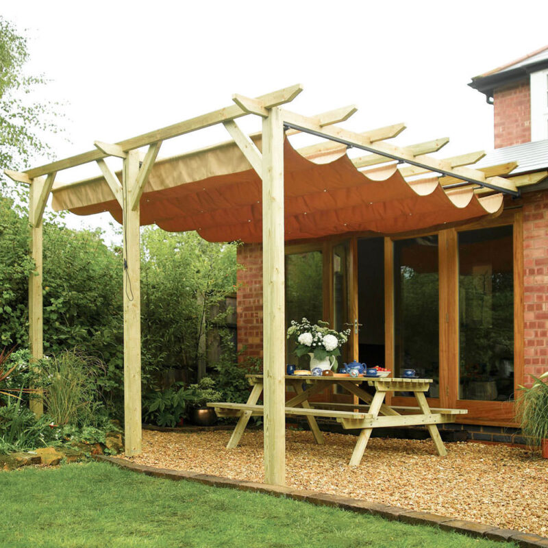Sienna wall Mounted Beige Canopy Sun Shade Rain Cover Patio Shelter