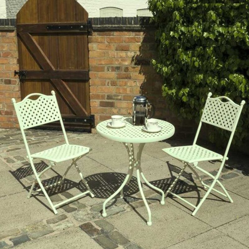 Garden Havana Lattice Bistro Table Chair Set - Sage Green