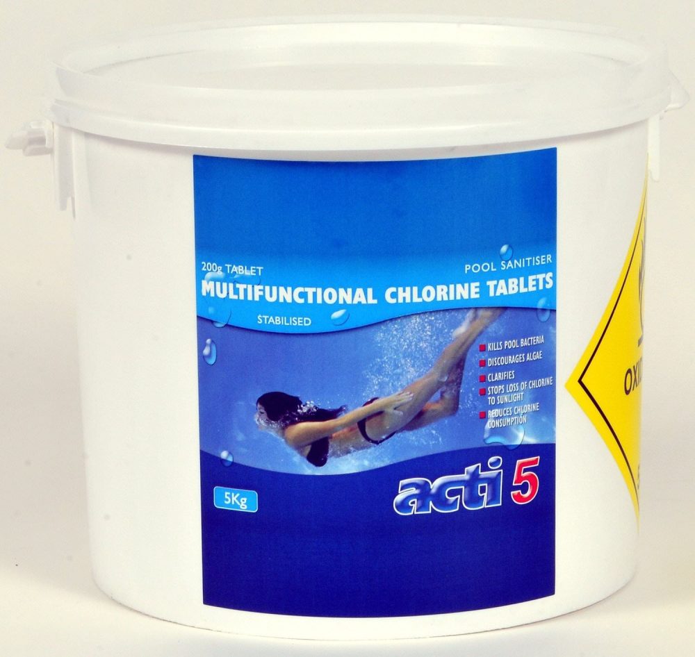 Acti 5kg 200g Multifunction Stabilised Chlorine Tablets