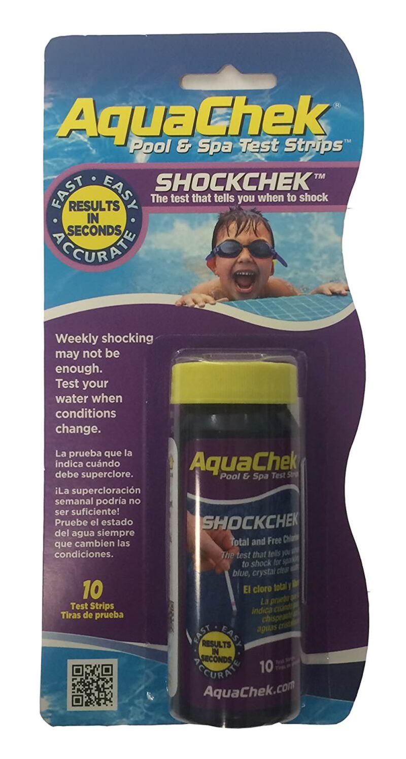 Aquachek Shockchek TCI Swimming Pool Spa Testing Kit Shock Test - 10 Strips