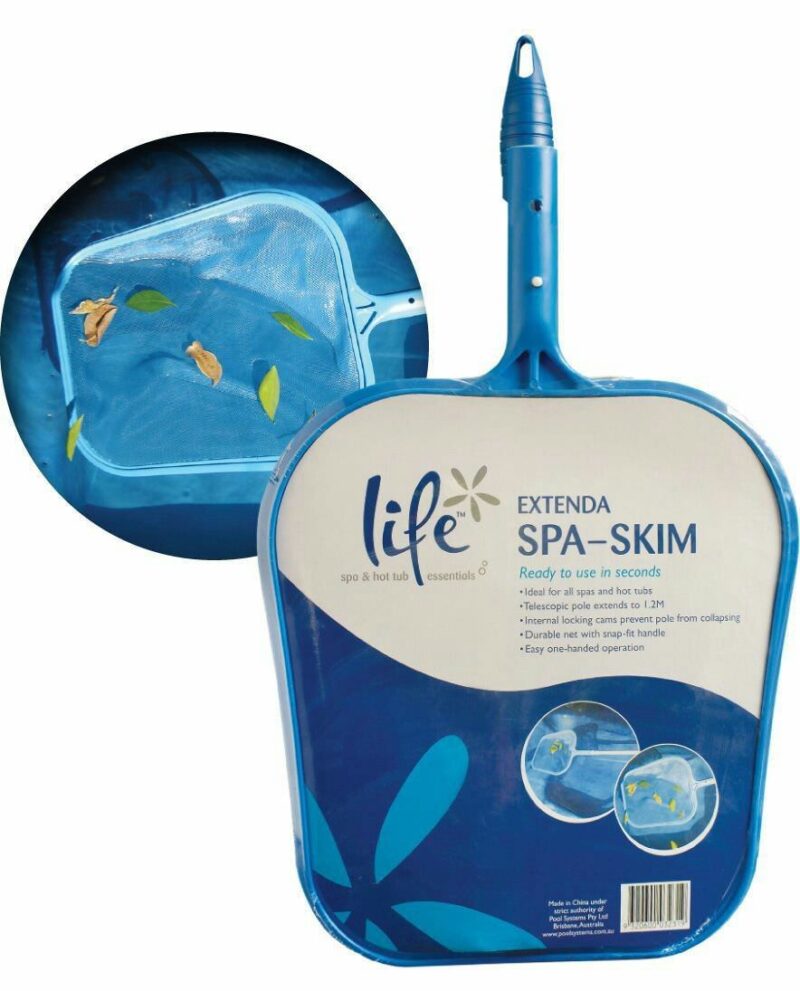 Life Spa Skimmer with 4ft Extendable Pole for Pools, Spas and Hot Tubs