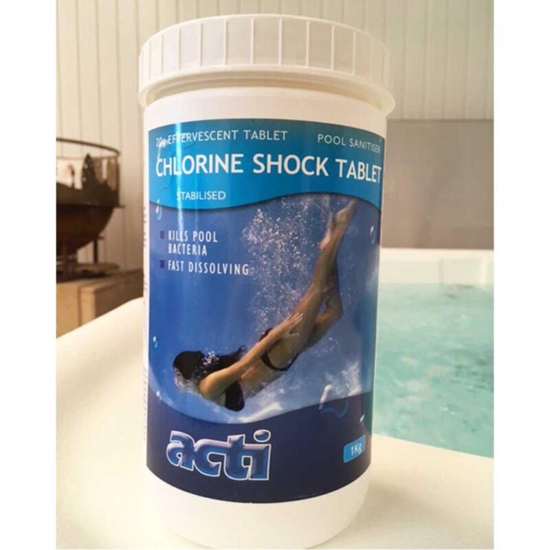 Acti 1kg 20g Chlorine Shock Tablets for Swimming Pools, Spas & Hot Tubs
