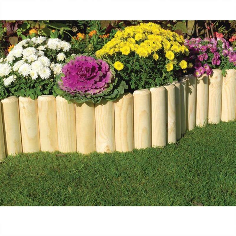Wooden 6" Garden Edging Border Log Roll 2 pack