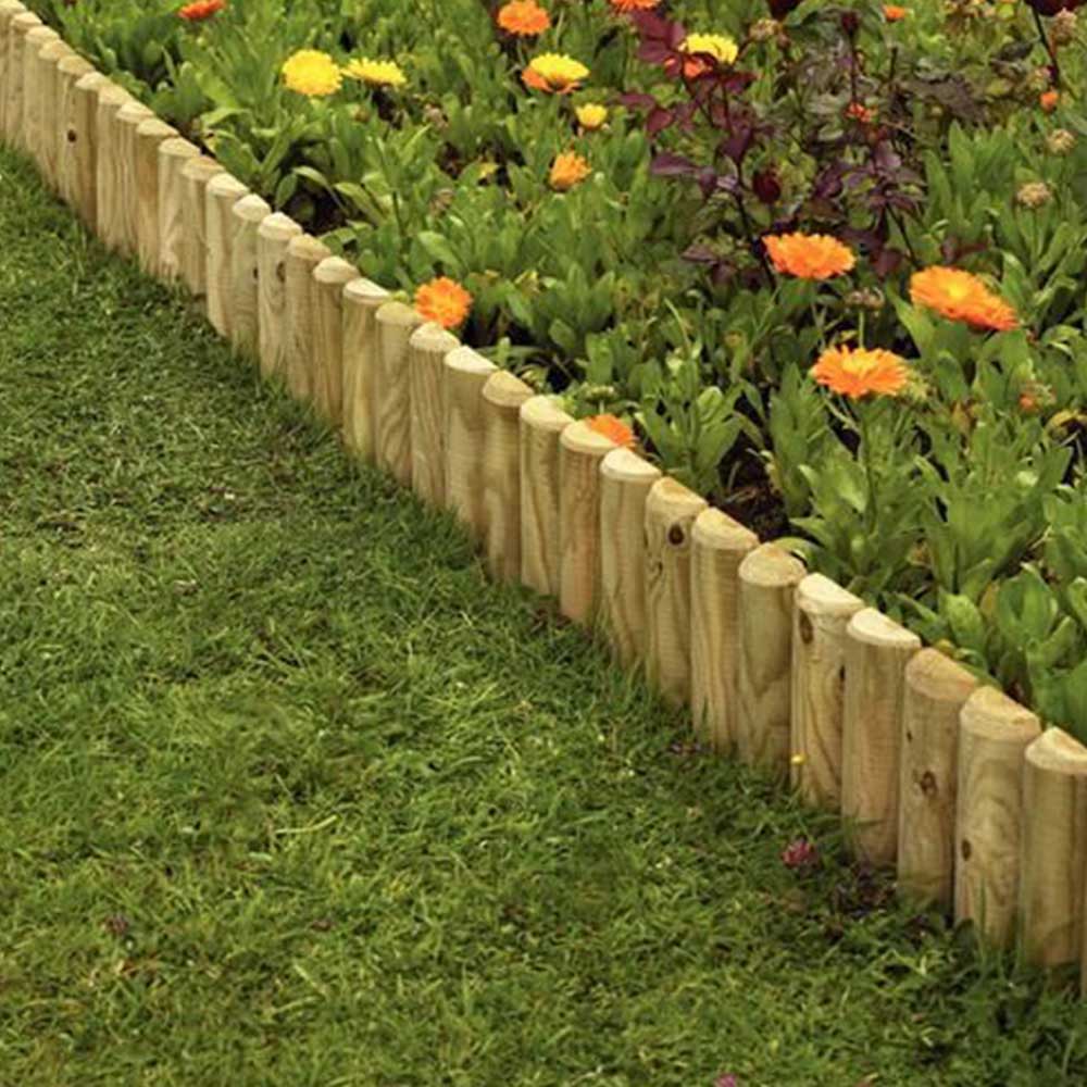 Wooden 9" Garden Border Fence, Edging 2 Pack - Pure Garden ...