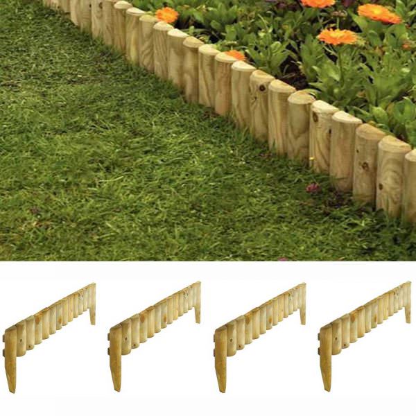 Wooden 12″ Garden Border Fence, Edging 4 Pack Pure Garden Buildings