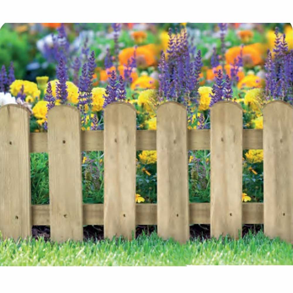 Wooden 12" Picket Edging, Border Fence Pack of 4 - Pure Garden Buildings