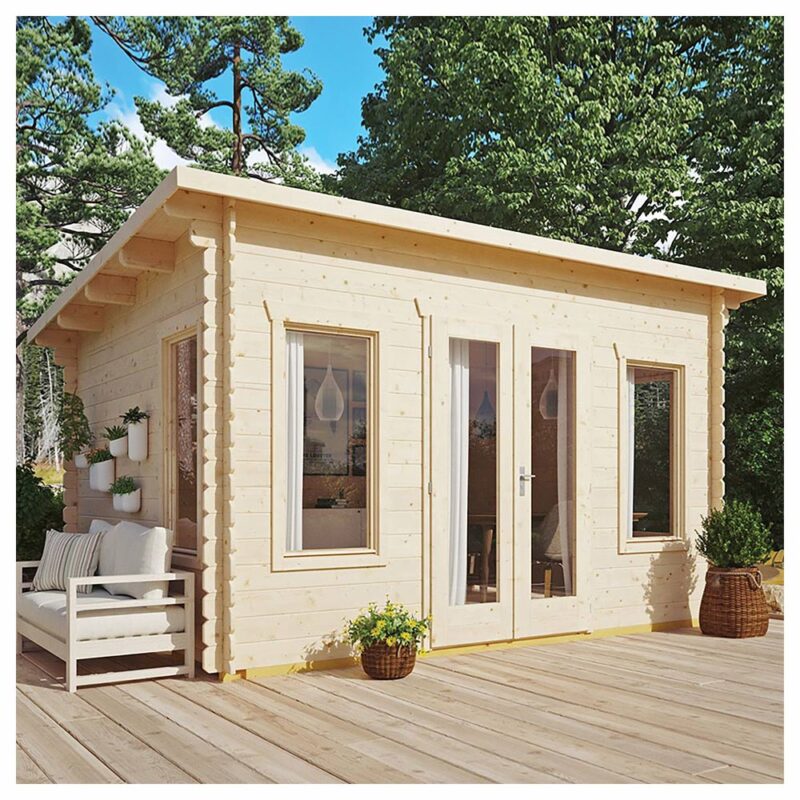 14 x 12ft Sanctuary Log Cabin Garden Room
