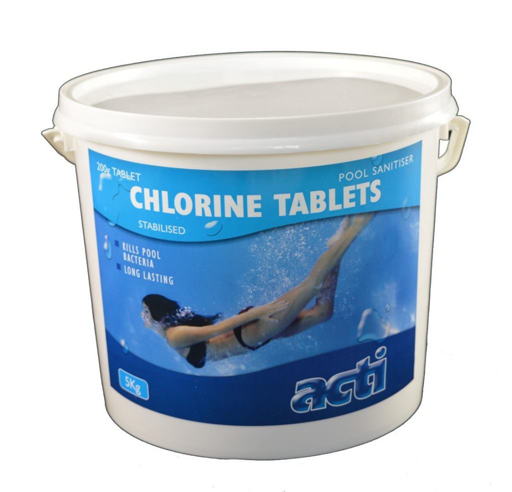 Acti 5kg 200g Stabilised Chlorine Tablets for Swimming Pools and Spas