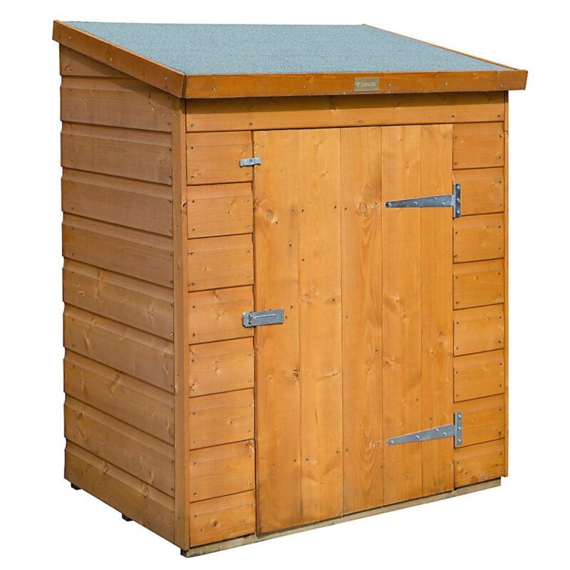 Rowlinson Shiplap Garden Compact Storage Shed - Wooden Patio Tool Store Unit