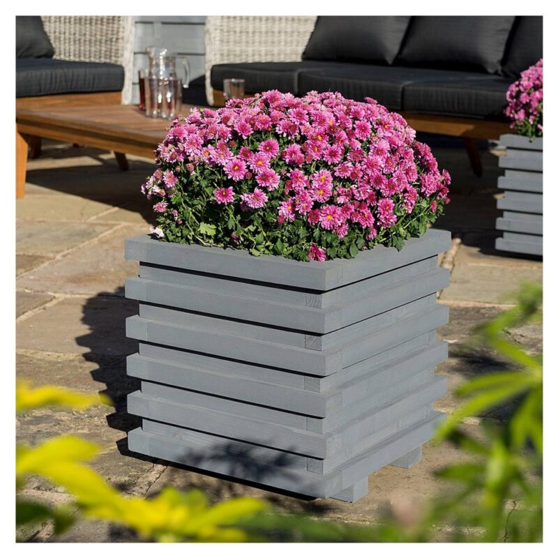 Sorrento Square Planter Painted Grey